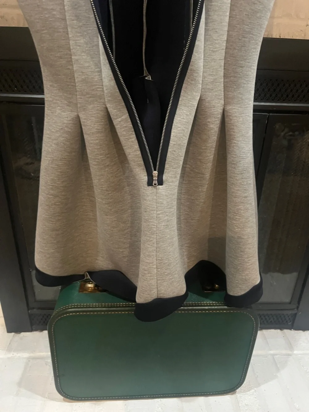 I CANT EVEN TAKE IT - LOVE LOVE - Gabby Skye Grey Mini Dress with Navy Trim - Picture 10 of 10